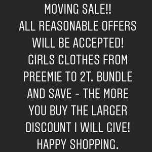 MOVING SALE!! Preemie to 2T outfits and Jammies!